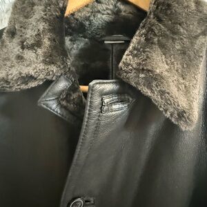 Hugo Boss Black Leather Coat